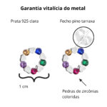 Brinco De Prata 925 Corações Círculo - Imagem 3
