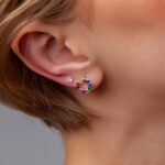 Brinco De Prata 925 Corações Círculo - Imagem 2