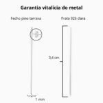 Brinco De Prata 925 Palito Liso Grande 3,4 Cm - Imagem 4
