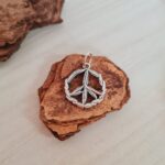 Pingente de prata 925 mandala de penas símbolo da paz - Imagem 2