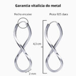 Brinco De Prata 925 Argola Lisa Com Símbolo Infinito 4,3 Cm - Imagem 4