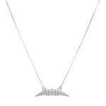 Colar de prata 925 veneziana dente de sabre trabalhado 45 cm