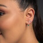 Brinco De Prata 925 Gancho Ponto De Luz Zircônia Azul Turmalina 2,5cm - Imagem 2