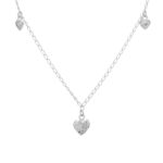 Colar de prata 925 amor infinito cinco corações zircônia 48 cm