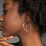 Brinco de prata 925 argola sextavada 3,5 cm - Imagem 2