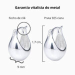 Brinco De Prata 925 Cabacinha Alongada 1,7cm - Imagem 4