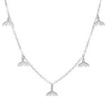 Choker de prata 925 pingentes rabo de baleia 40 cm