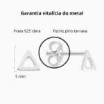 Brinco De Prata 925 Triângulo Vazado mini 5mm - Imagem 4