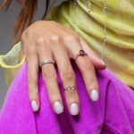 Anel De Prata 925 Solitário Zircônia Ametista - Imagem 2