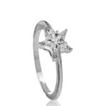 Anel De Prata 925 Solitário Estrela Zircônia