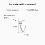Piercing De Pressão Em Prata 925 Aro Trabalhado Com Zircônias 1cm - Imagem 4