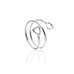 Anel De Prata 925 Ponta De Dedo Aro Triplo Corações