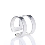 Anel De Prata 925 Ponta De Dedo Dois Aros