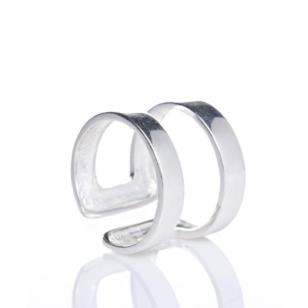 Anel-de-prata-ponta-de-dedo-dois-aros Anel De Prata 925 Ponta De Dedo Dois Aros - Imagem 1