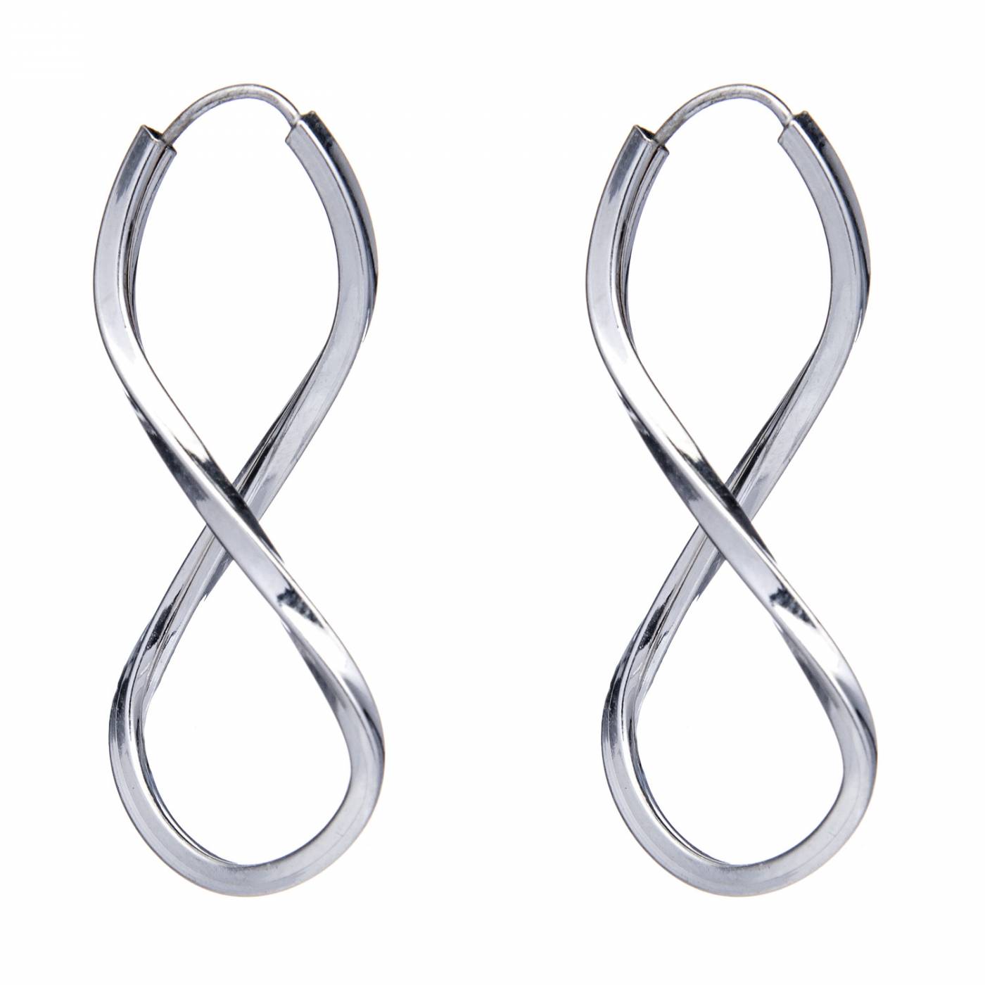 Argola-de-prata-infinito Brinco De Prata 925 Argola Lisa Com Símbolo Infinito 4,3 Cm - Imagem 1