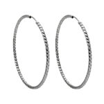 Brinco de prata 925 argola redonda fio torcido 5,4 cm