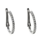 Brinco De Prata 925 Argola Oval Cristal