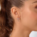 Brinco De Prata 925 Argola Pequena Zircônias Coloridas 1,1cm - Imagem 2