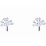 Brinco De Prata 925 Árvore Da Vida Zircônias 1 cm