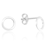 Brinco De Prata 925 Círculo Vazado 8mm