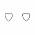 Brinco De Prata 925 Coração Vazado Pequeno 9,0 mm
