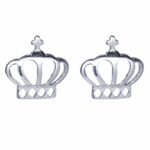 Brinco De Prata 925 Coroa Vazada 1,5 cm