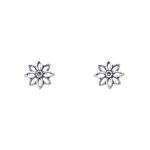 Brinco De Prata 925 Flor Vazada Envelhecida Com Marcassitas 1,1 Cm