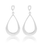 Brinco De Prata 925 Gota Oval Média 3,8 cm