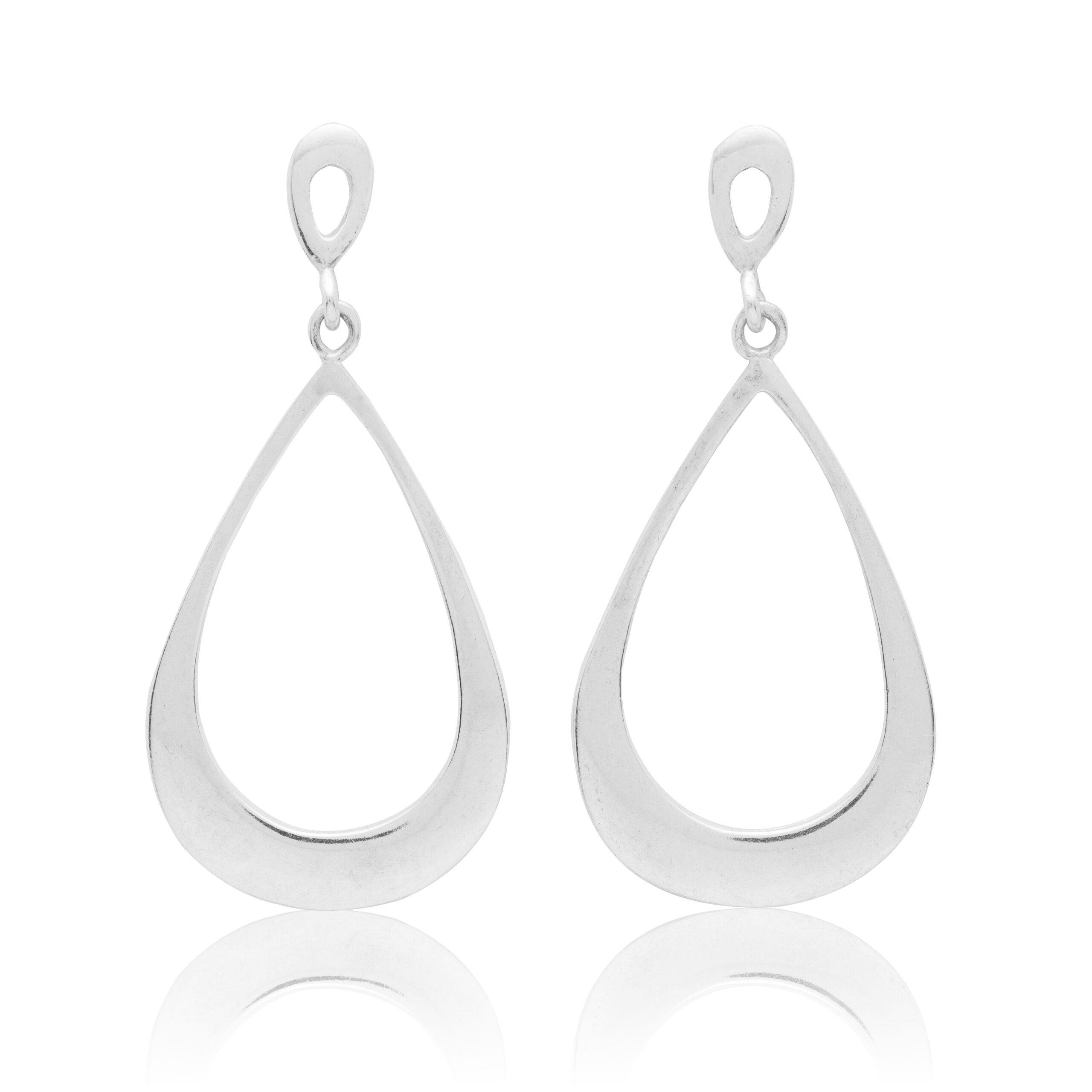 Brinco-de-prata-gota-oval-média Brinco De Prata 925 Gota Oval Média 3,8 cm - Imagem 1