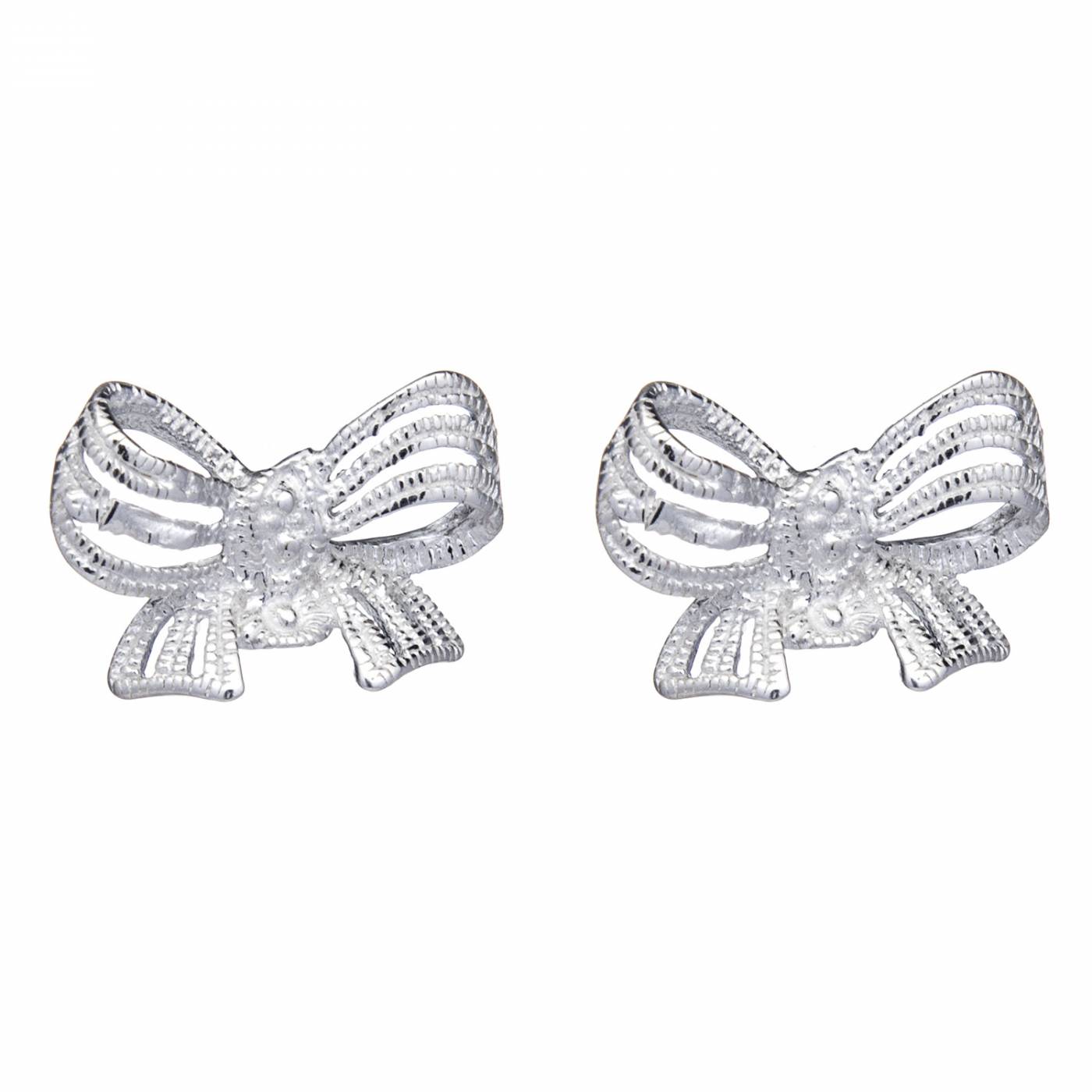 Brinco-de-prata-lacinho-adiamantado Brinco De Prata 925 Lacinho Adiamantado 1,0 cm - Imagem 1