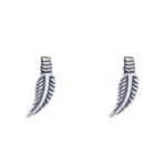 Brinco De Prata 925 Pena Pequena 9,0 mm