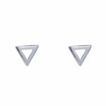 Brinco De Prata 925 Triângulo Vazado Pequeno 7,0 mm