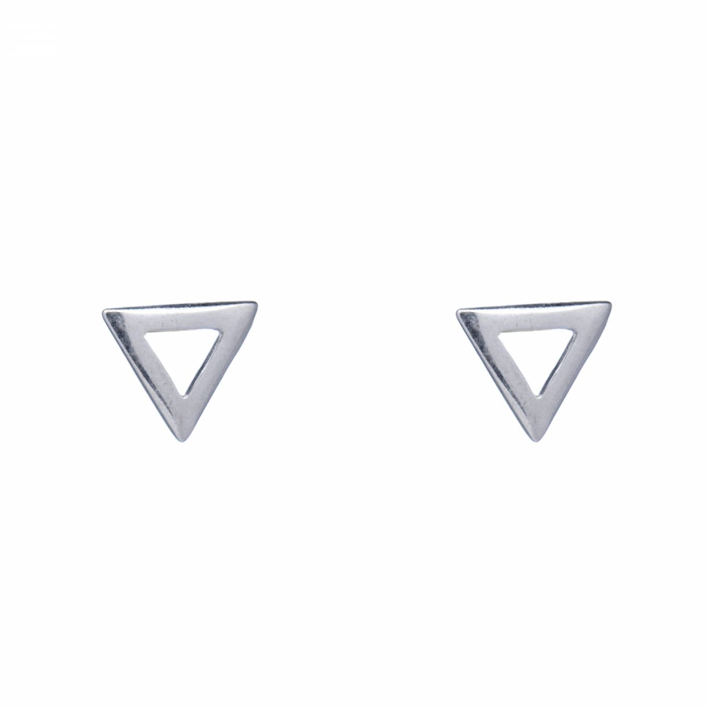 Brinco-de-prata-triangulo-vazado-pequeno Brinco De Prata 925 Triângulo Vazado Pequeno 7,0 mm - Imagem 1