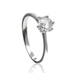 Anel De Prata 925 Solitário Zircônia Cristal Lapidada