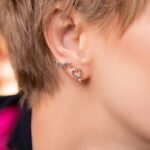 Brinco De Prata 925 Rosário Coração 1,0 cm - Imagem 2