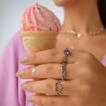 Anel De Prata 925 Zircônia Ametista Gota - Imagem 2