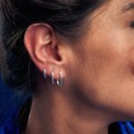 Trio de brincos de argola em prata 925 oval lisa - Imagem 2