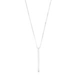 Colar de prata 925 veneziana com pingente palito liso 50 cm