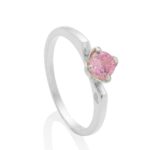 Anel De Prata 925 Baby Love Zircônia Rosa