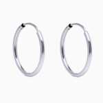 Brinco de prata 925 argola fio redondo liso 2,2 cm