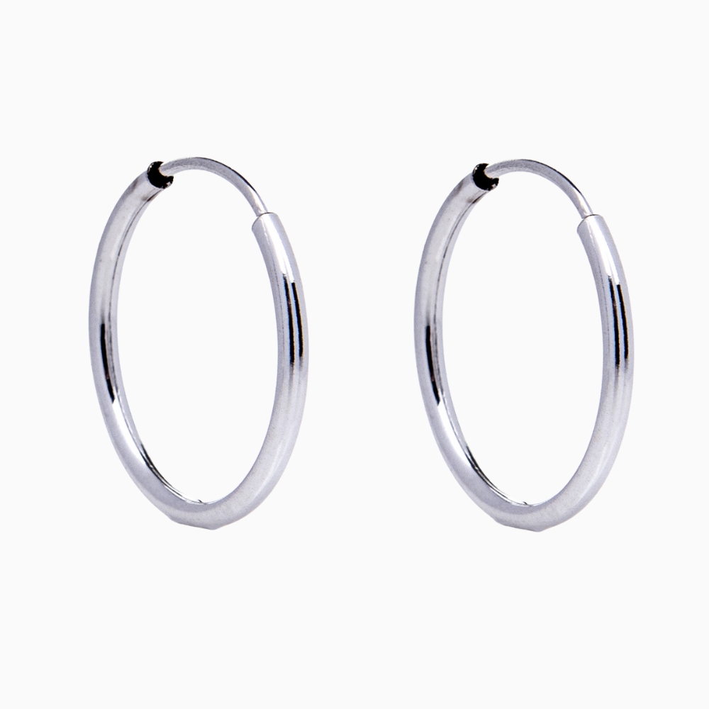 argola-de-prata-tamanho-pequena Brinco de prata 925 argola fio redondo liso 2,2 cm - Imagem 1