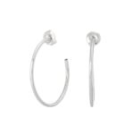 Brinco de prata 925 argola fio redondo liso com tarraxa 2,2 cm