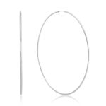 Brinco de prata 925 argola fio redondo liso 8 cm