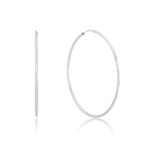 Brinco de prata 925 argola fio redondo liso 5,5 cm