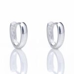 Brinco de prata 925 argola oval lisa 1,3 cm