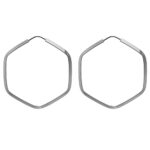 Brinco de prata 925 argola sextavada 3,5 cm