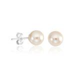 Brinco De Prata 925 Com Pérola 8 Mm