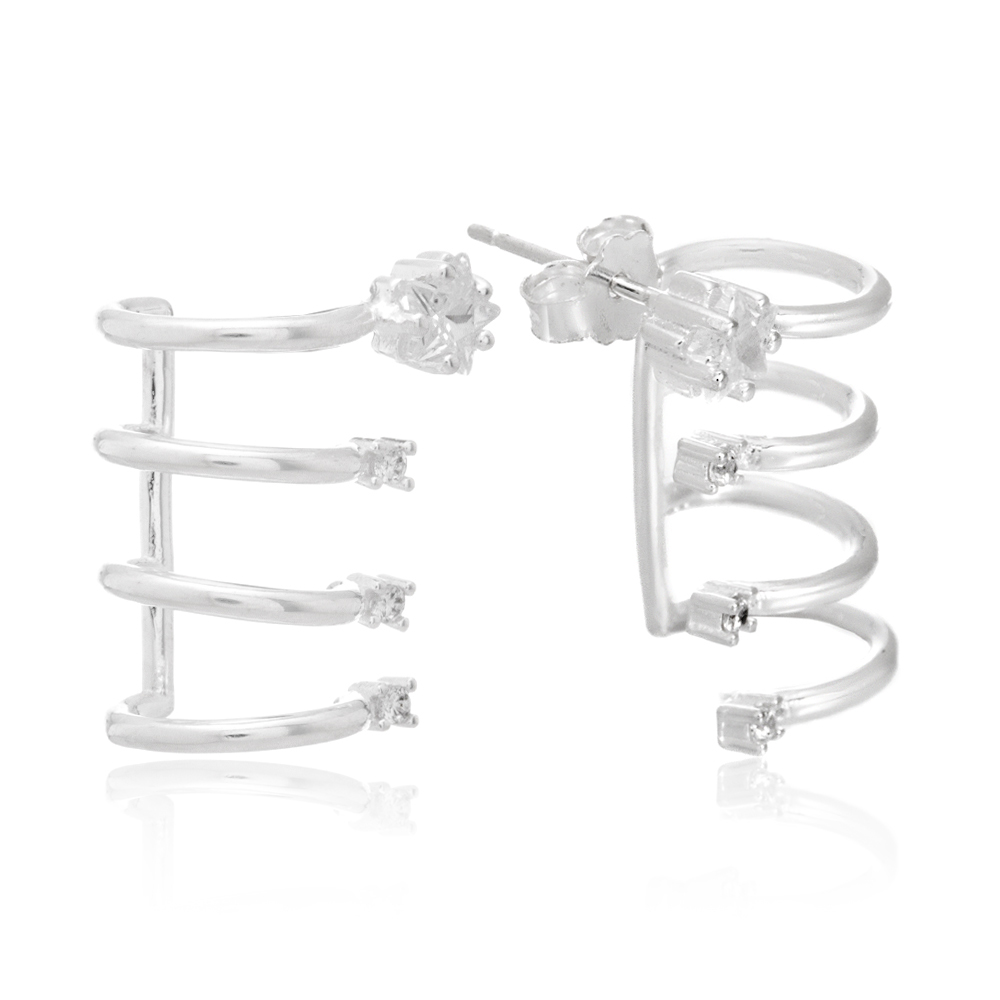 brinco-de-prata-ear-cuff-quatro-argolas-e-detalhes-em-zirconias-com-tarraxa-2-cm Brinco de prata 925 ear cuff quatro argolas e detalhes em zircônias com tarraxa 2 cm - Imagem 1