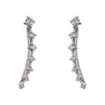 Brinco De Prata 925 Ear Cuff Zircônias 2,3 cm