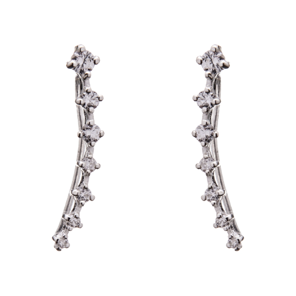 brinco-de-prata-ear-cuff-zircônias-branca Brinco De Prata 925 Ear Cuff Zircônias 2,3 cm - Imagem 1